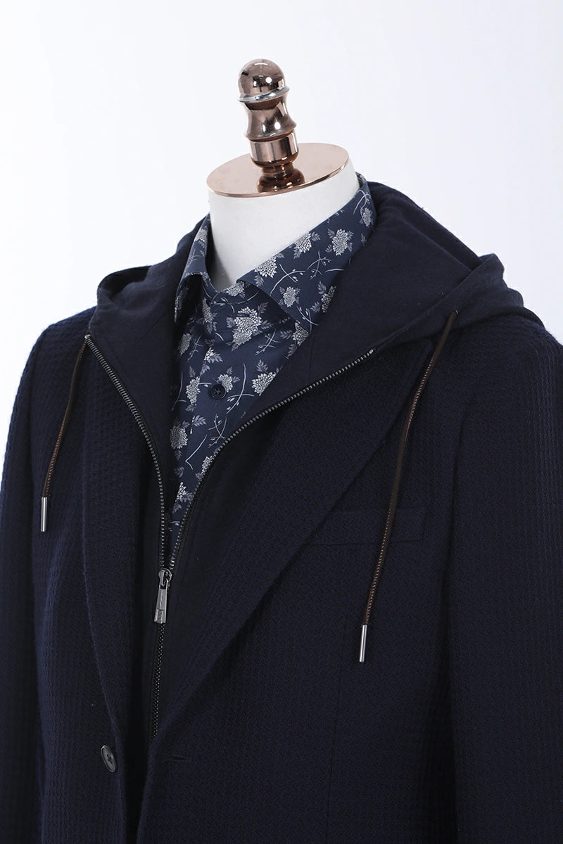 Navy Blue Plaid Jacket
