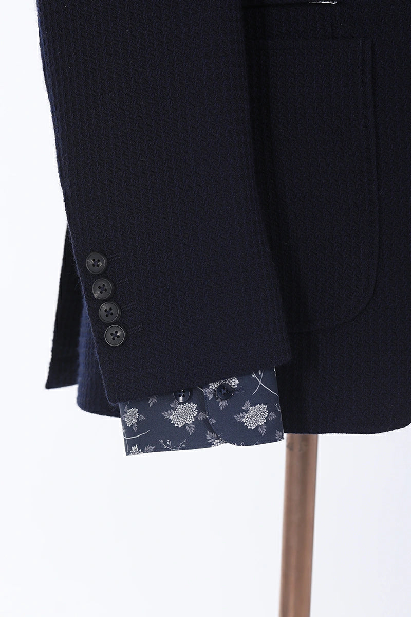 Navy Blue Plaid Jacket