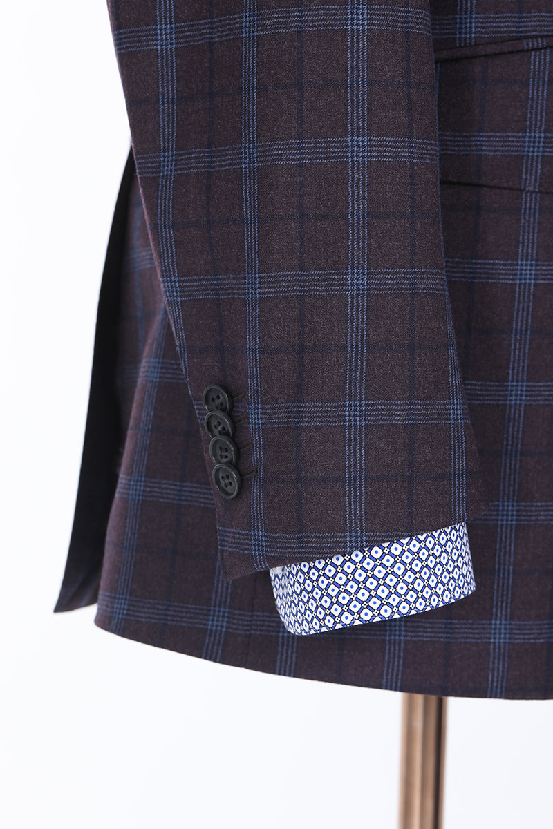 Brown Plaid Three-Piece Suit