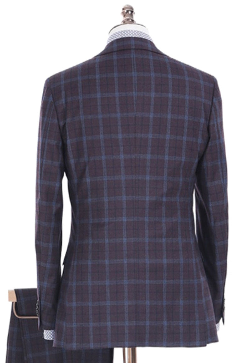 Brown Plaid Three-Piece Suit