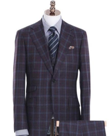 Brown Plaid Three-Piece Suit