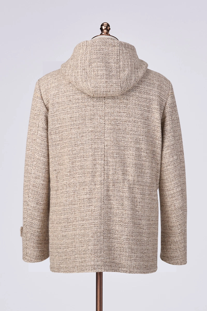 Khaki twill casual fall jacket