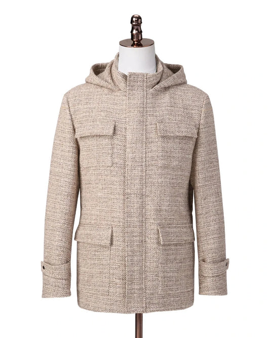 Khaki twill casual fall jacket