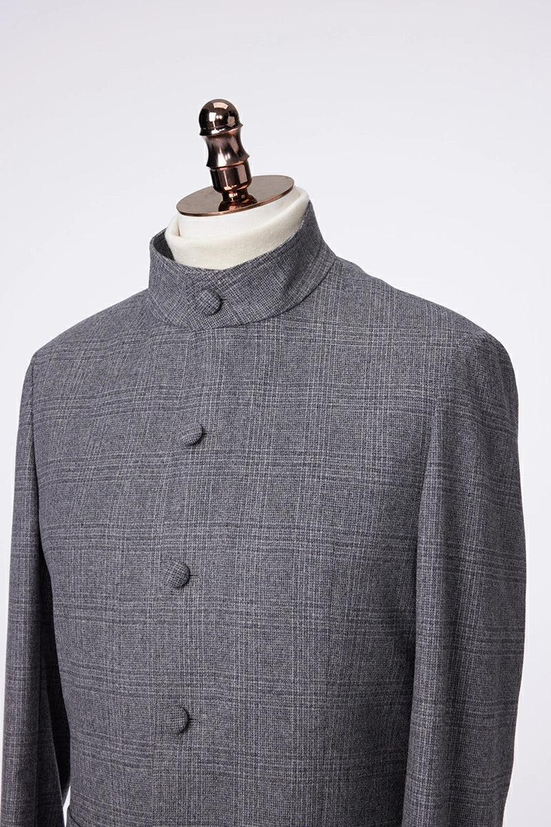 Gray Plaid Casual Jacket